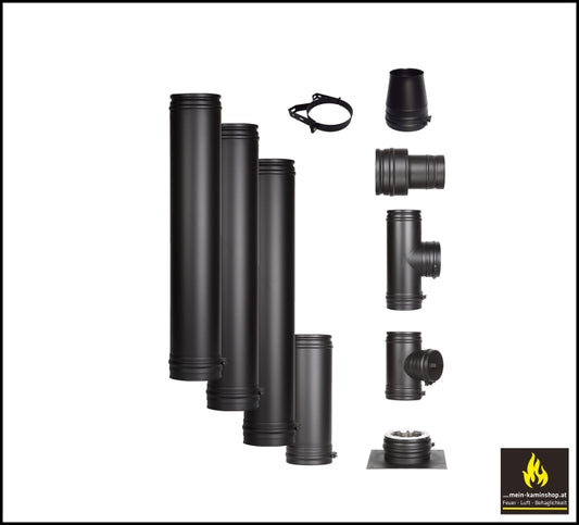 Edelstahlkamin Permeter Paket 150 mm Schiedel zur Bodenmontage
