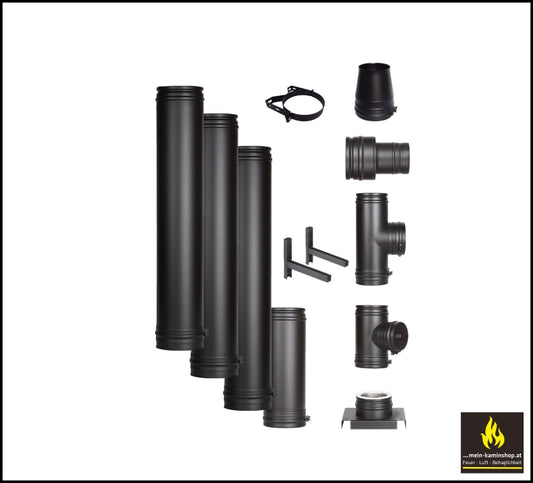 Edelstahlkamin Permeter Paket 150 Schiedel zur Wandmontage