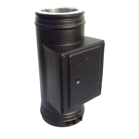 Edelstahlkamin Permeter Putztüranschluss eckig Schiedel