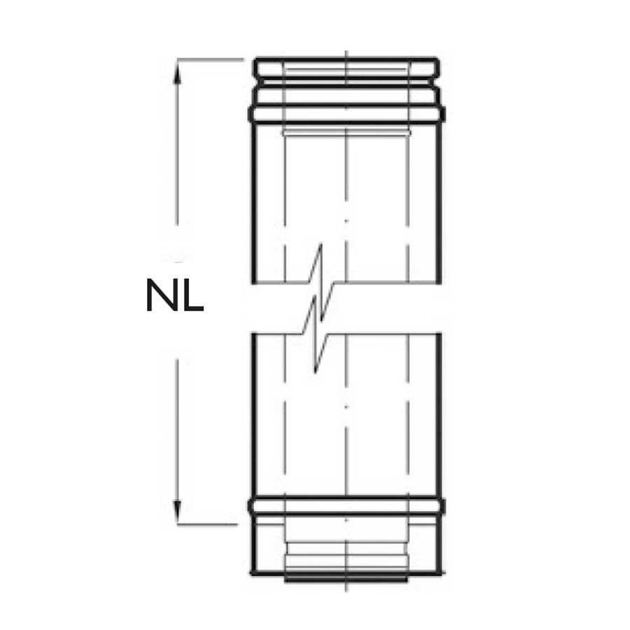 Edelstahlkamin Permeter Rohrelement 955 Schiedel