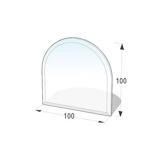 Funkenschutzplatte Rundbogen Glas 1000 mm